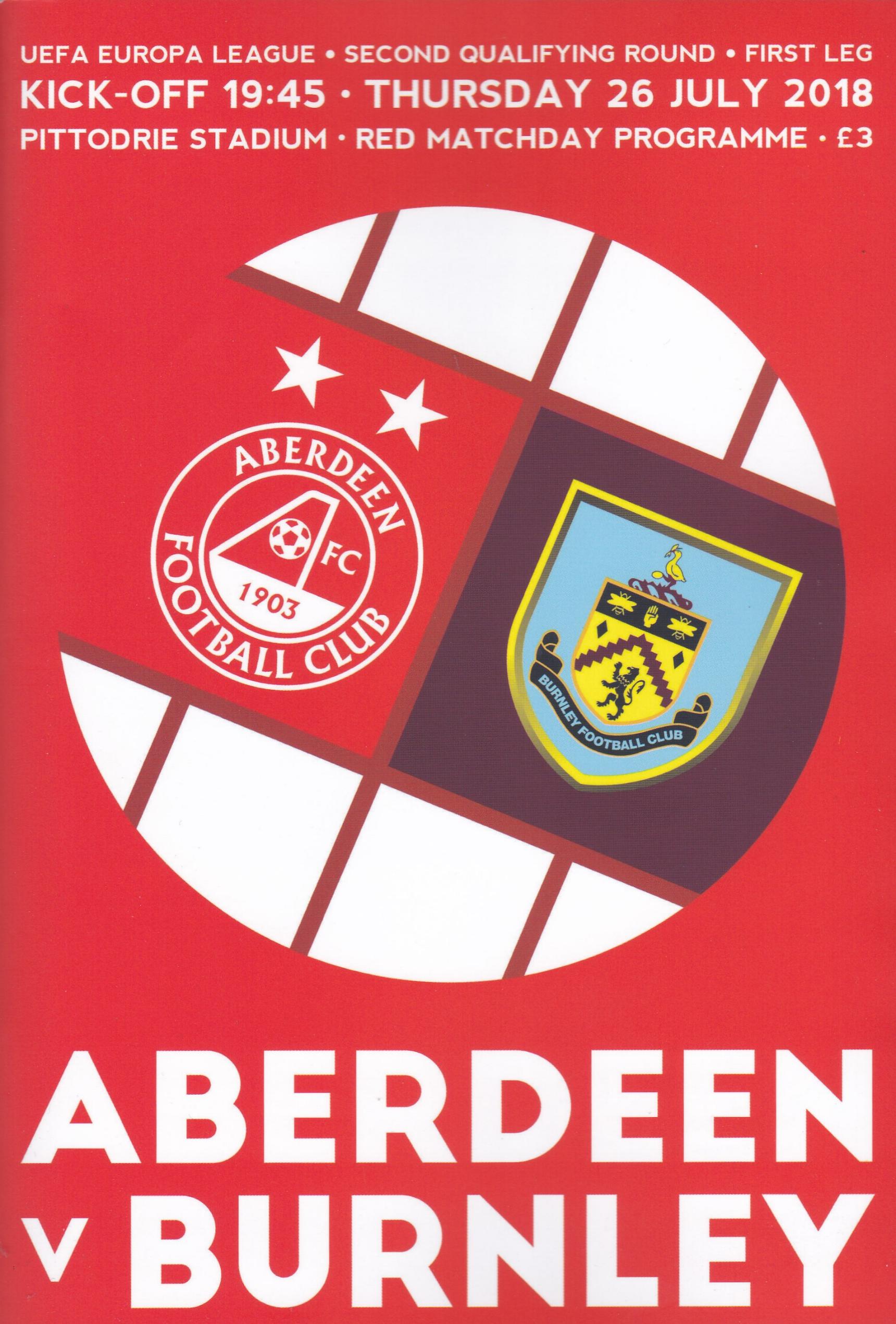 2018/19 EUROPA LEAGUE - ABERDEEN v BURNLEY
